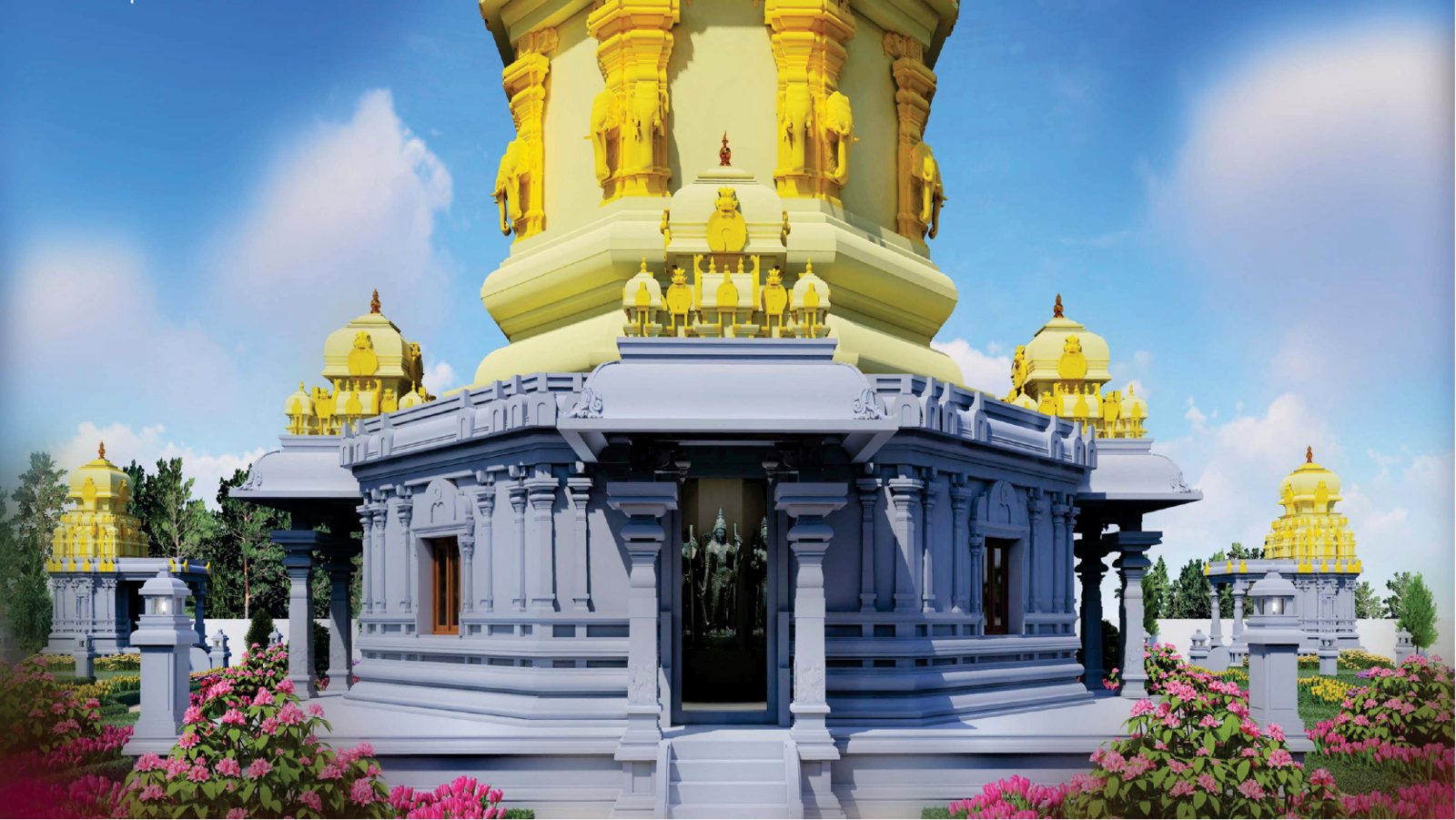 Inside view of the Ramalayam main temple