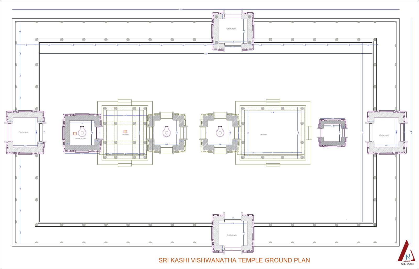 Temple ground plan drawing
