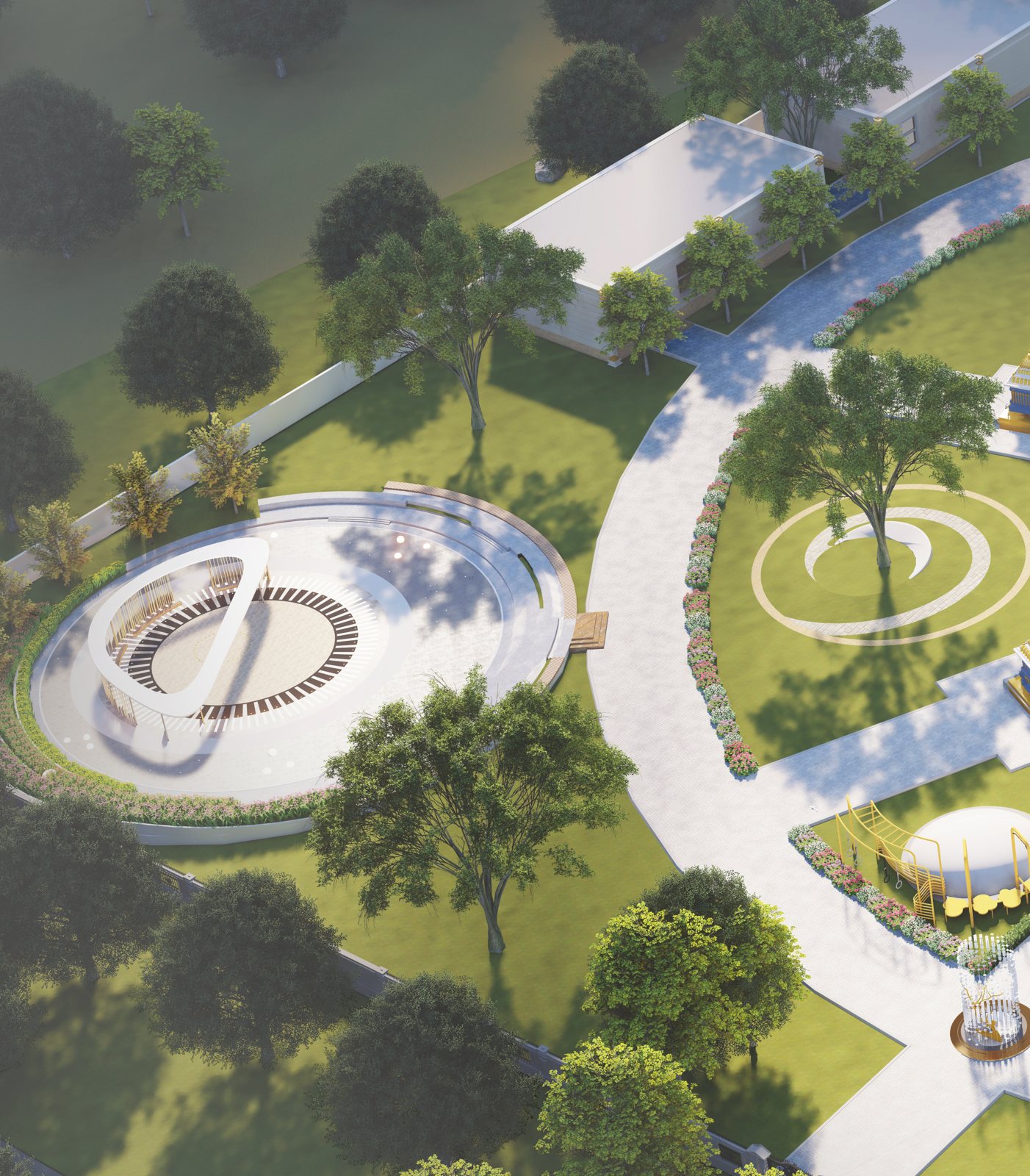 Open-air theatre and gardens render